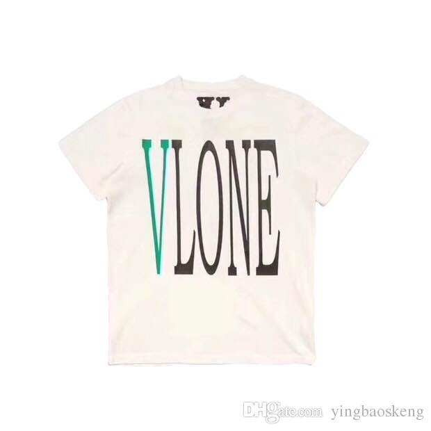 Brnd Vlone Logo - New Brand 3137# Vlone Pop Up 18ss Tee Logo Green Short Sleeved T