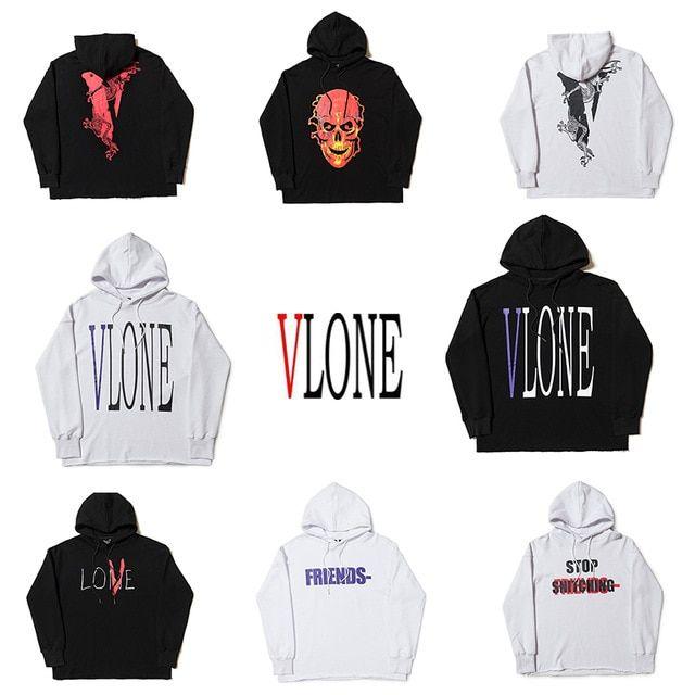 Brnd Vlone Logo - 2018FW Vlone MIX Printed Women Men Hoodies Sweatshirts Hiphop