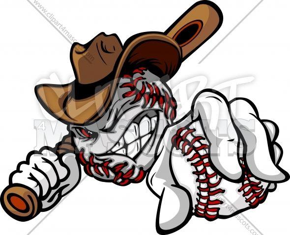 Clip Art Cowboys Logo - Baseball Cowboy Logo Graphic Vector Cartoon