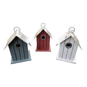 Red Box with White Bird Logo - Wooden Nautical Bird House Nesting Box White,Blue,red with Metal Tin ...