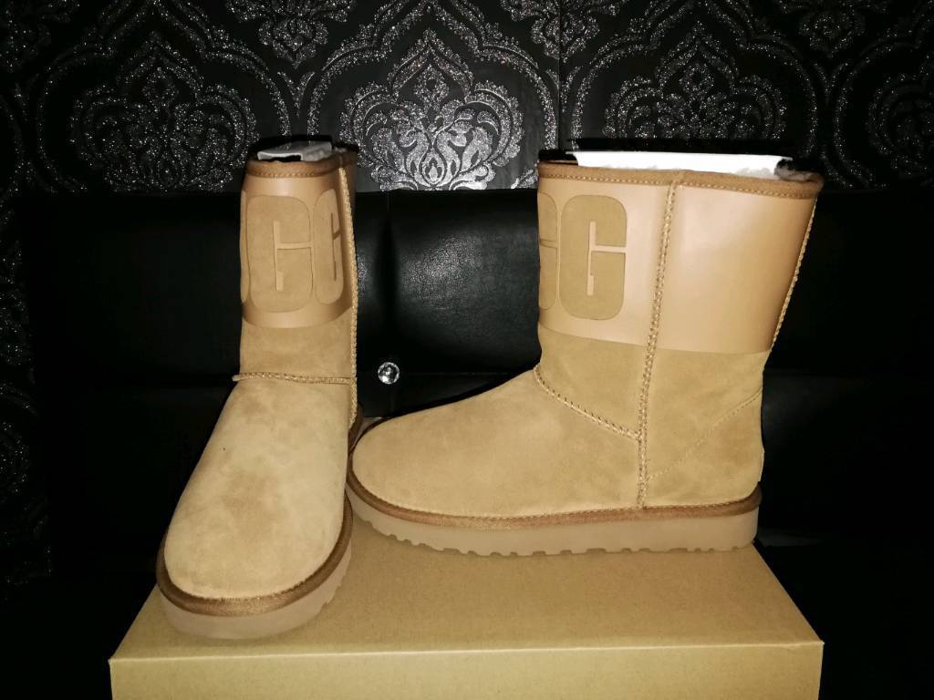 New UGG Logo - CLASSIC SHORT UGG RUBBER LOGO BOOTS | in Cricklewood ...