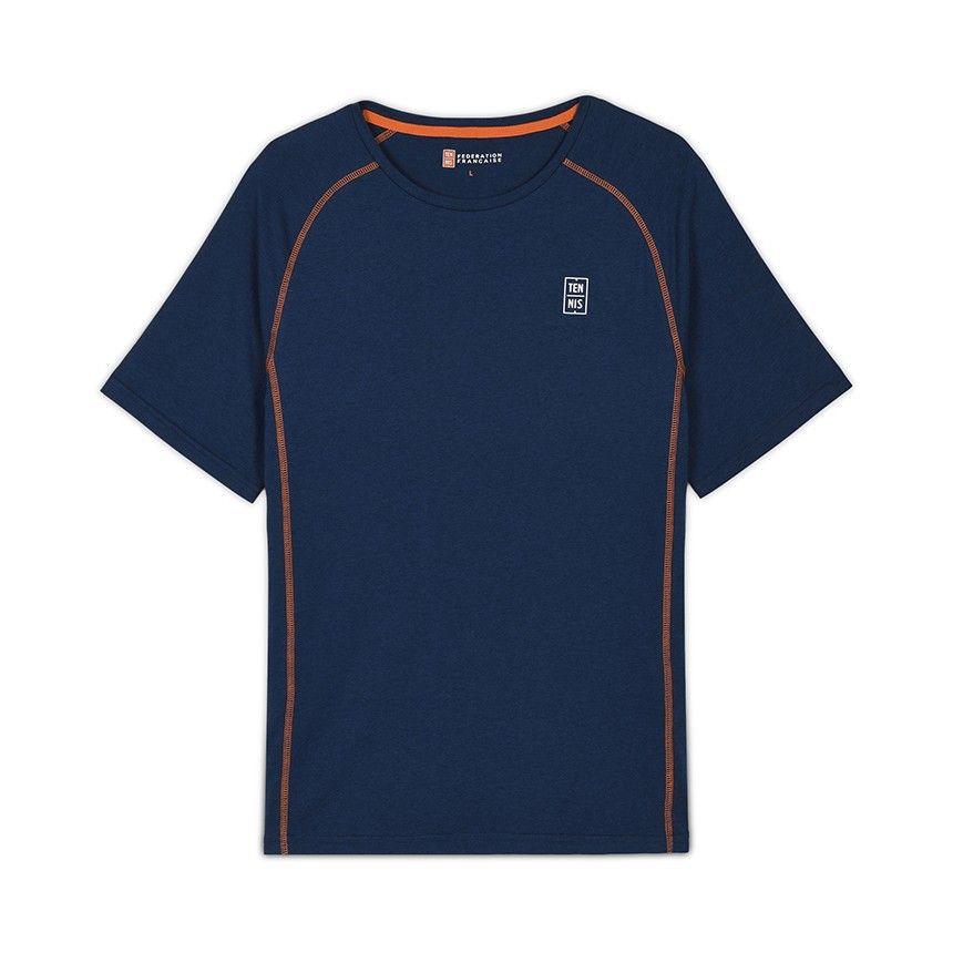 Tennis Apparel Logo - FFT Men's short-sleeved Jersey fabric tennis T-shirt from the FFT ...