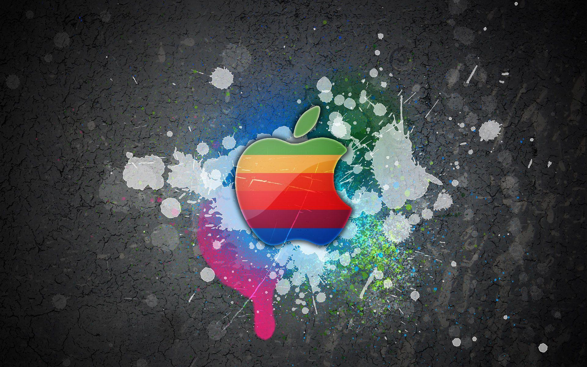Rainbow Splash Logo - Apple Logo Rainbow Colors. The best wallpaper background. Apple