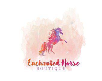 Rainbow Splash Logo - Rainbow Horse Logo / Feminine Logo / Watercolor Logo / Pastel | Etsy