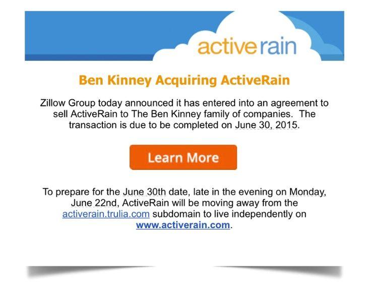 ActiveRain Logo - Active Rain To Be Acquired by Ben Kinney
