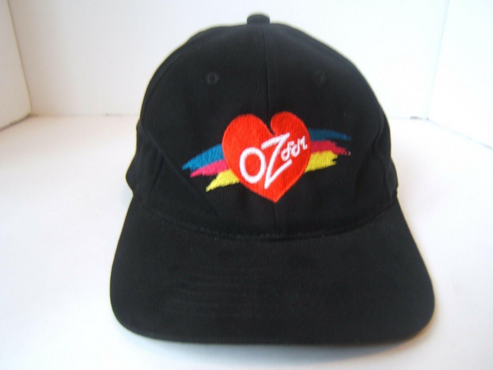 Rainbow Splash Logo - Oz FM Radio Station Heart Strapback Rainbow Splash Hat Black