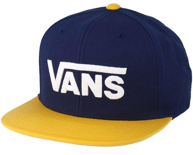 Blue and Yellow V Logo - Drop V II Blue/Yellow Snapback - Vans caps | Hatstore.co.uk