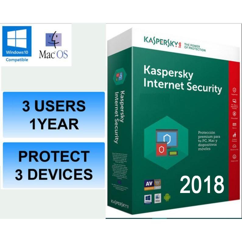 Kaspersky 2018 Logo - KASPERSKY INTERNET SECURITY 2018 FOR 3 USER PC/ MAC 1 Year Kaspersky