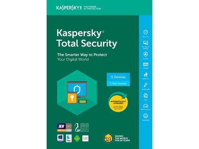 Kaspersky 2018 Logo - Kaspersky Total Security 2018 - 5 Devices/1 Year [Key Card] - Newegg.com
