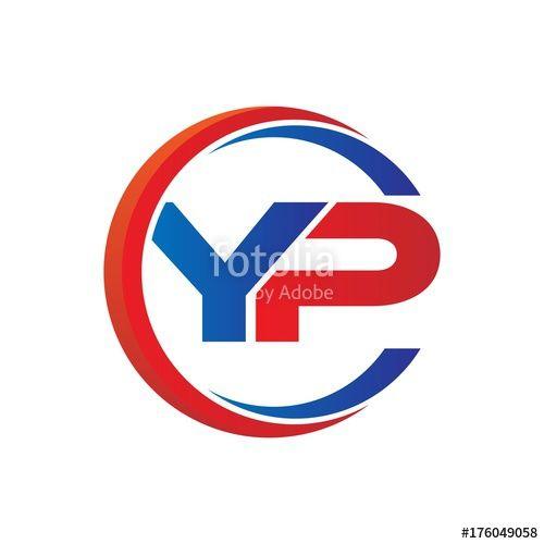 YP Logo - yp logo vector modern initial swoosh circle blue and red Stock
