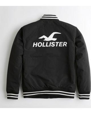 Black Hollister Logo - Can't Miss Deals on Guys Logo Bomber Jacket from Hollister