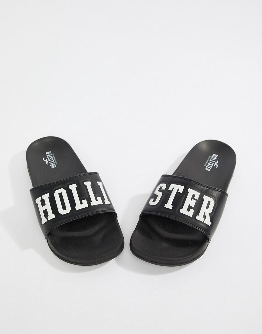 Black Hollister Logo - Hollister Logo Sliders in Black - Lyst