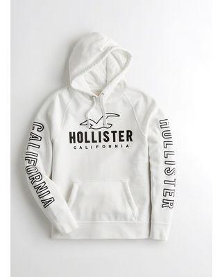Black Hollister Logo - New Bargains on Guys Logo Graphic Hoodie from Hollister