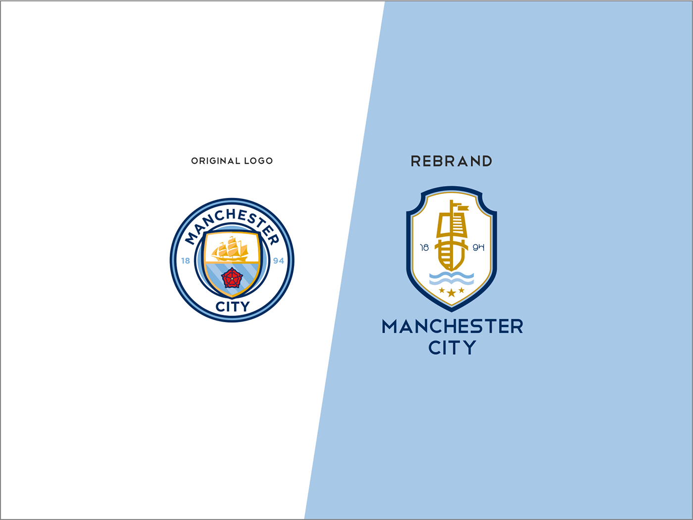 Manchester City Logo - Manchester City Logo Crest Rebranding. on Behance