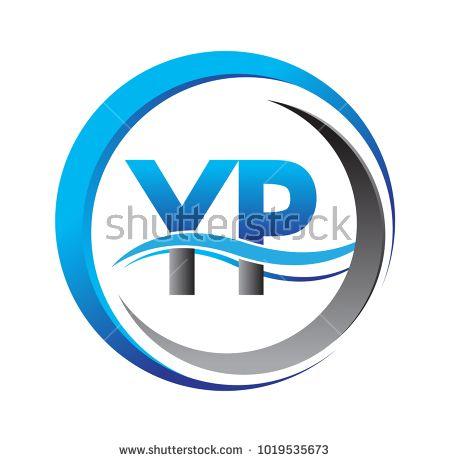 YP Logo - initial letter logo YP company name blue and grey color on circle