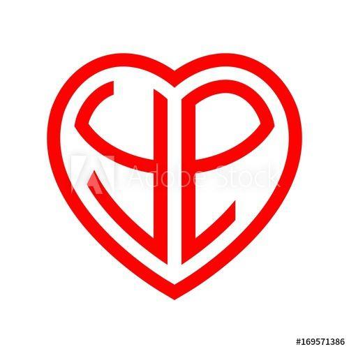 YP Logo - initial letters logo yp red monogram heart love shape - Buy this ...