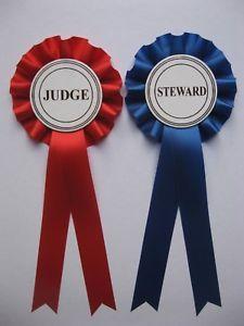 Red and Blue Ribbon Logo - Rosettes Dog Show Champion Open Judge And Steward Rosettes red