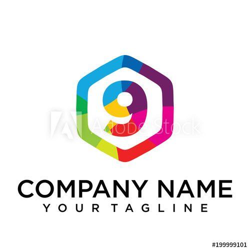 9 Letter Logo - Letter Logo Icon Hexagon Design template Element this stock