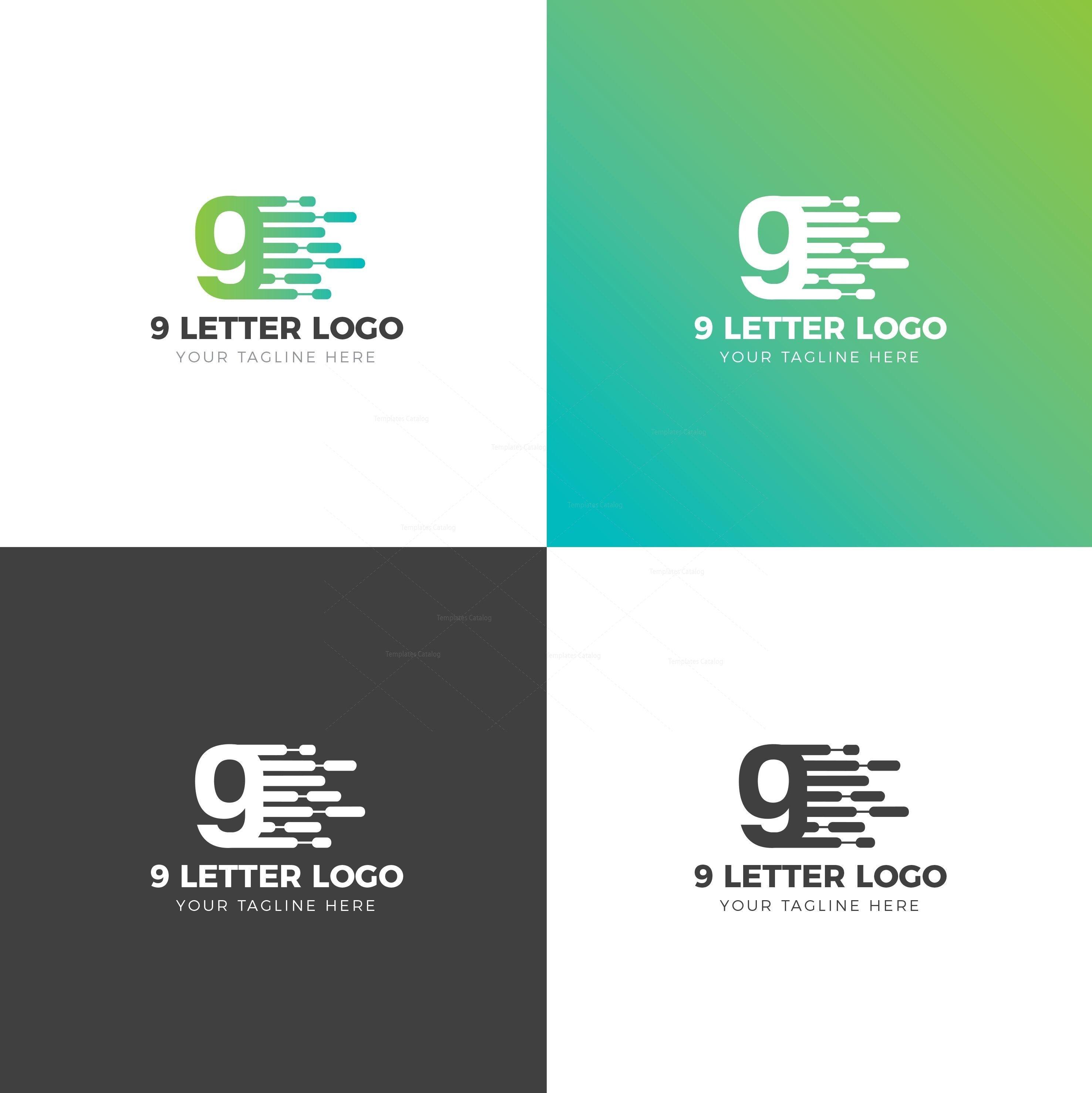 9 Letter Logo - Number Creative Logo Design Template 002041