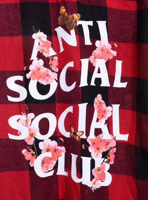 Red Anti Social Social Club Logo - Anti Social Social Club ASSC Flannel Shirt