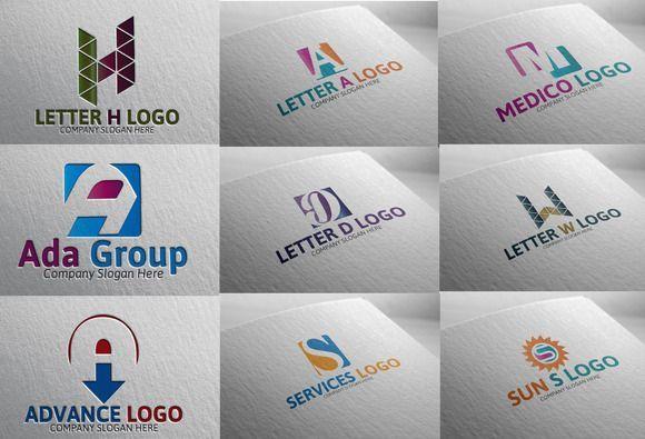 9 Letter Logo - Letter Logo pack (BIG BUNDLE ) by josuf on Creative Market