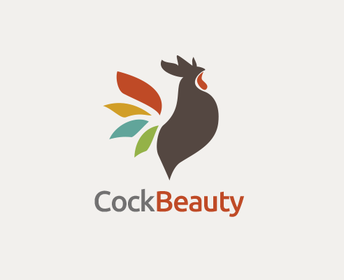 Fashion Animal Logo - Beauty Cock, chicken, petal, leaf, fashion, animal, pattern