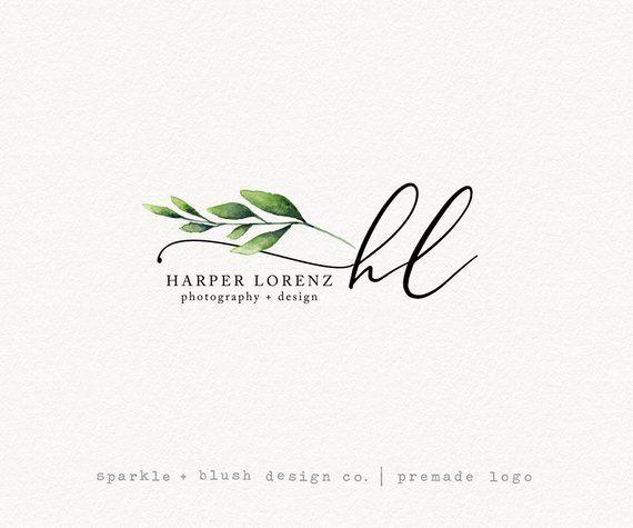 Beautiful Botany Logo - Premade Photography Photographer Botanical Pretty Initial Swash Logo ...