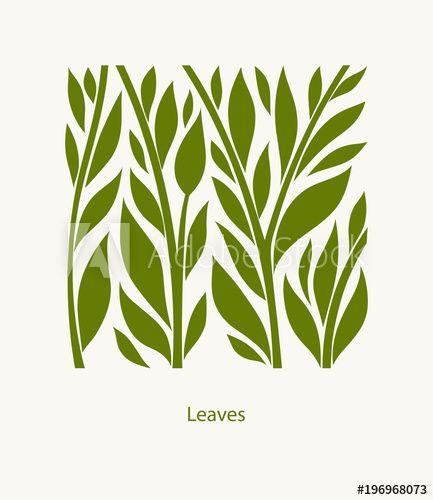 Beautiful Botany Logo - Leaves Label abstract design. Square icon. Beautiful Logo Garden