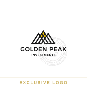 Mountain Logo - Golden Peak Mountain logo – Pixellogo