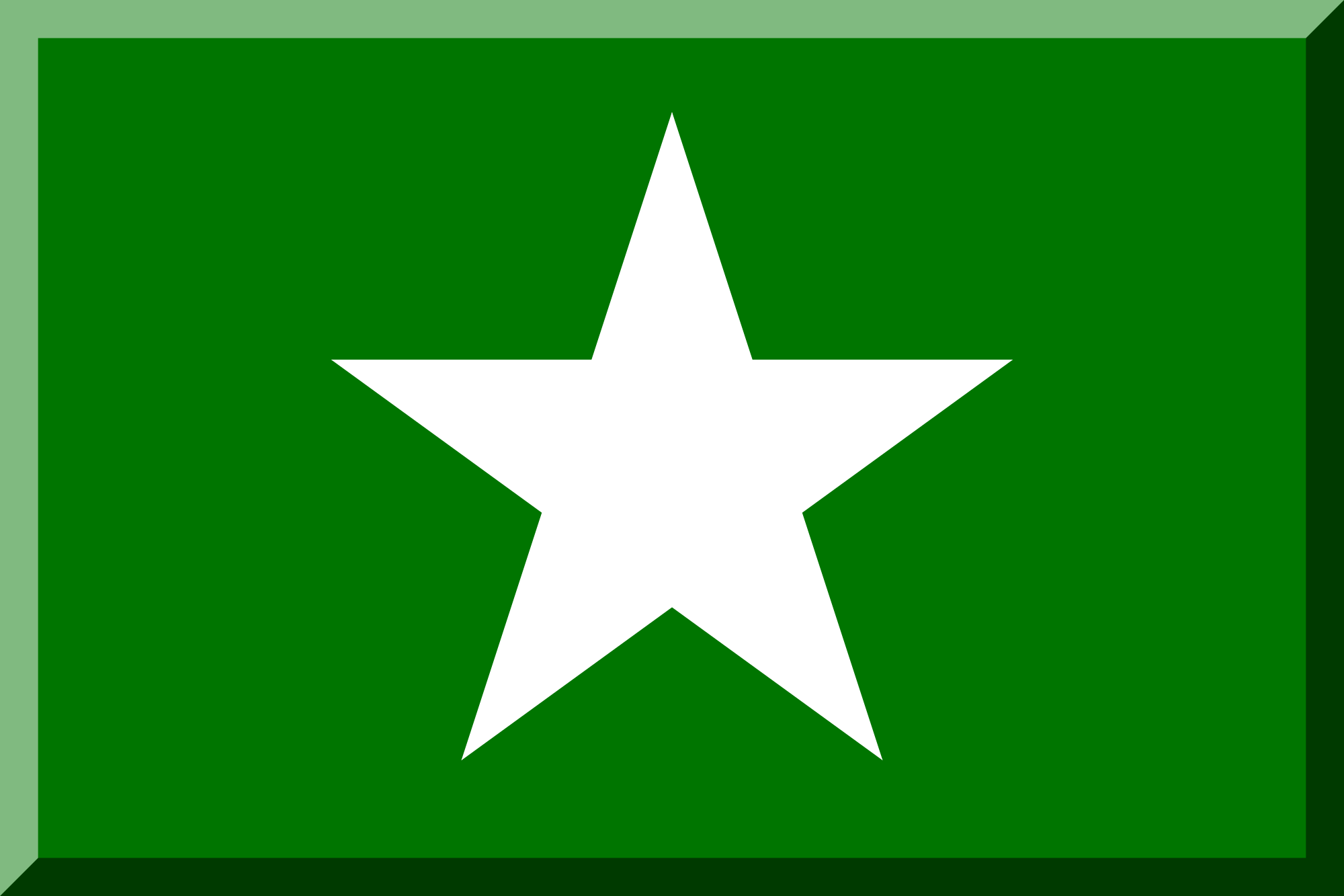 Blue Green with White Star Logo - Green rectangle with white star.svg