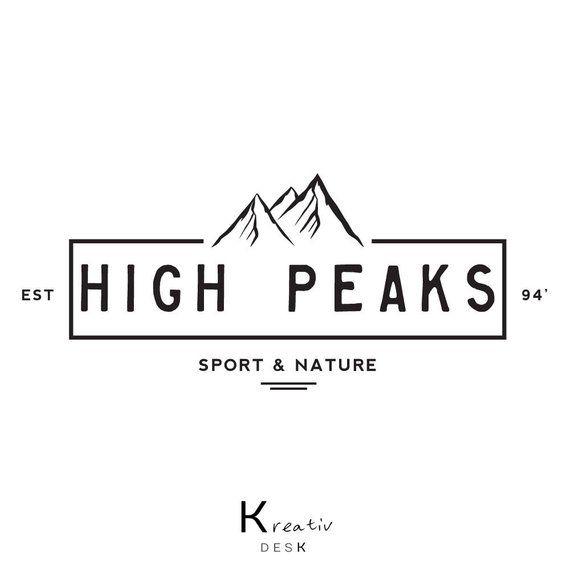 Moutain Logo - Mountain Logo Design. Mountains Badge Logo. Mountain Peak | Etsy