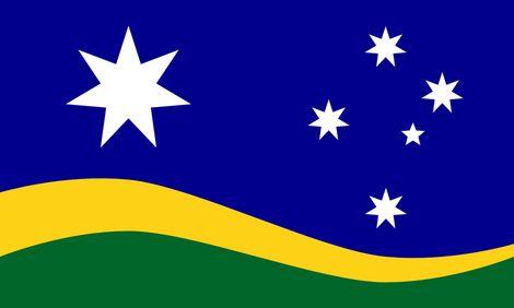 Blue Green with White Star Logo - Alternative Australian Flag Survey Results Announced