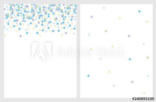 Blue Green with White Star Logo - Set of 2 Star Vector Layouts. Light Blue, Green and Beige Confetti ...