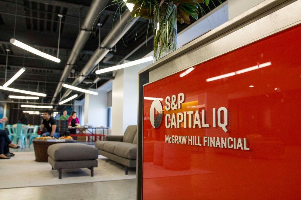Red S and P Logo - Newly minted open concept flo... - S&P Global Office Photo ...