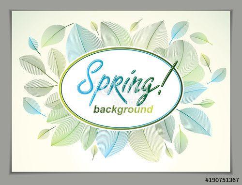 Beautiful Botany Logo - Spring horizontal banner design, vector green and fresh leaves ...