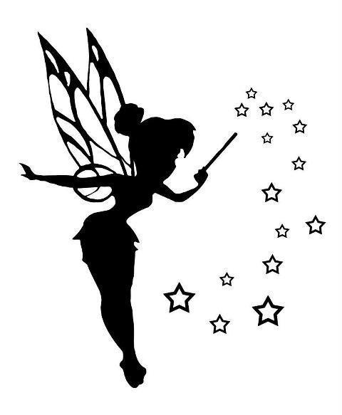 Tinkerbell Black and White Logo - I want this kind of tink tattoo on my foot with her writing 