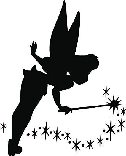 Tinkerbell Black and White Logo - Tinkerbell Wall Decal, Bedroom, Living Room, Any Room Wall Art, Home ...