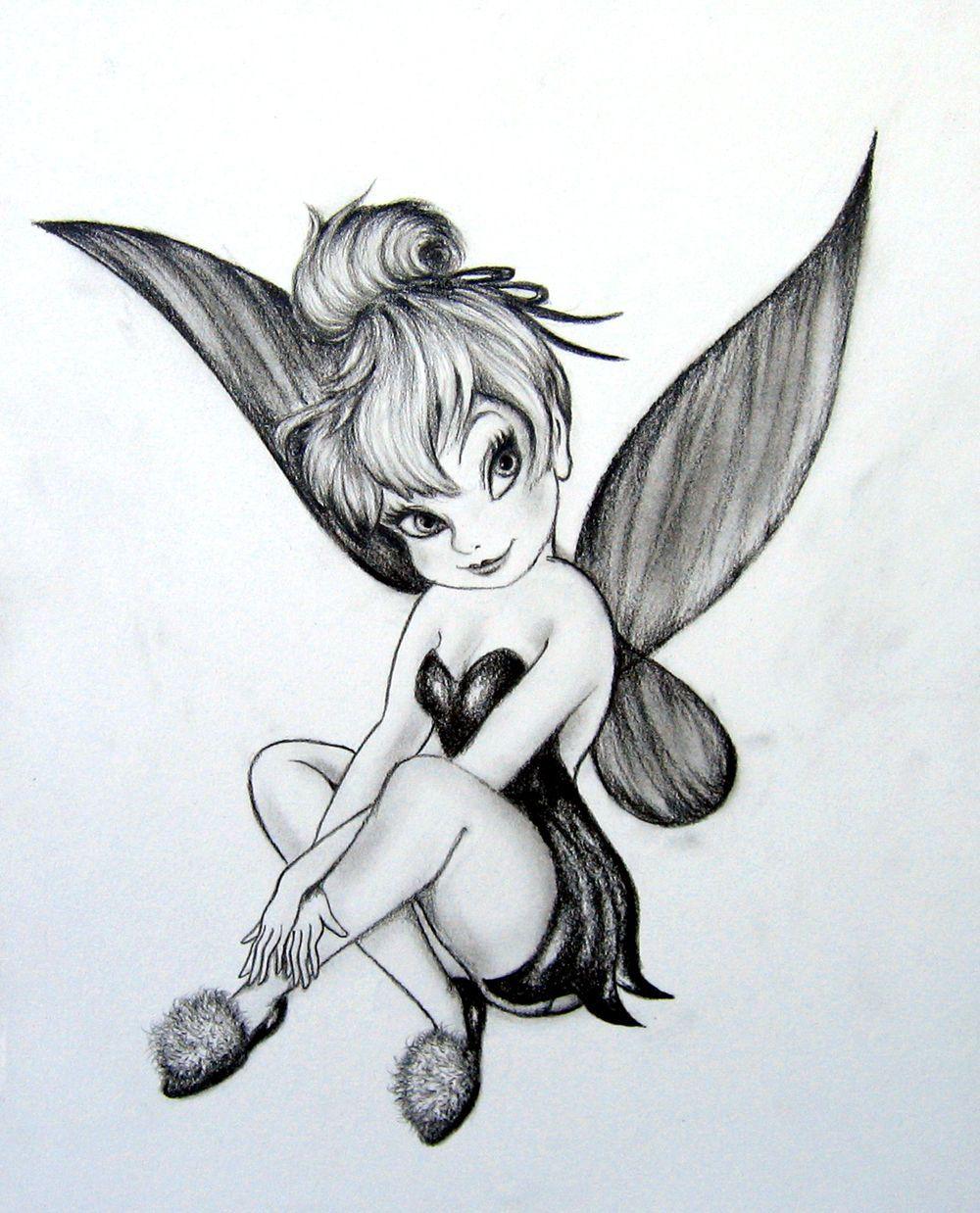 Tinkerbell Black and White Logo - Tinkerbell black and white | tattoos | Tattoos, Drawings, Fairy ...