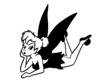 Tinkerbell Black and White Logo - Tinkerbell sticker | Etsy