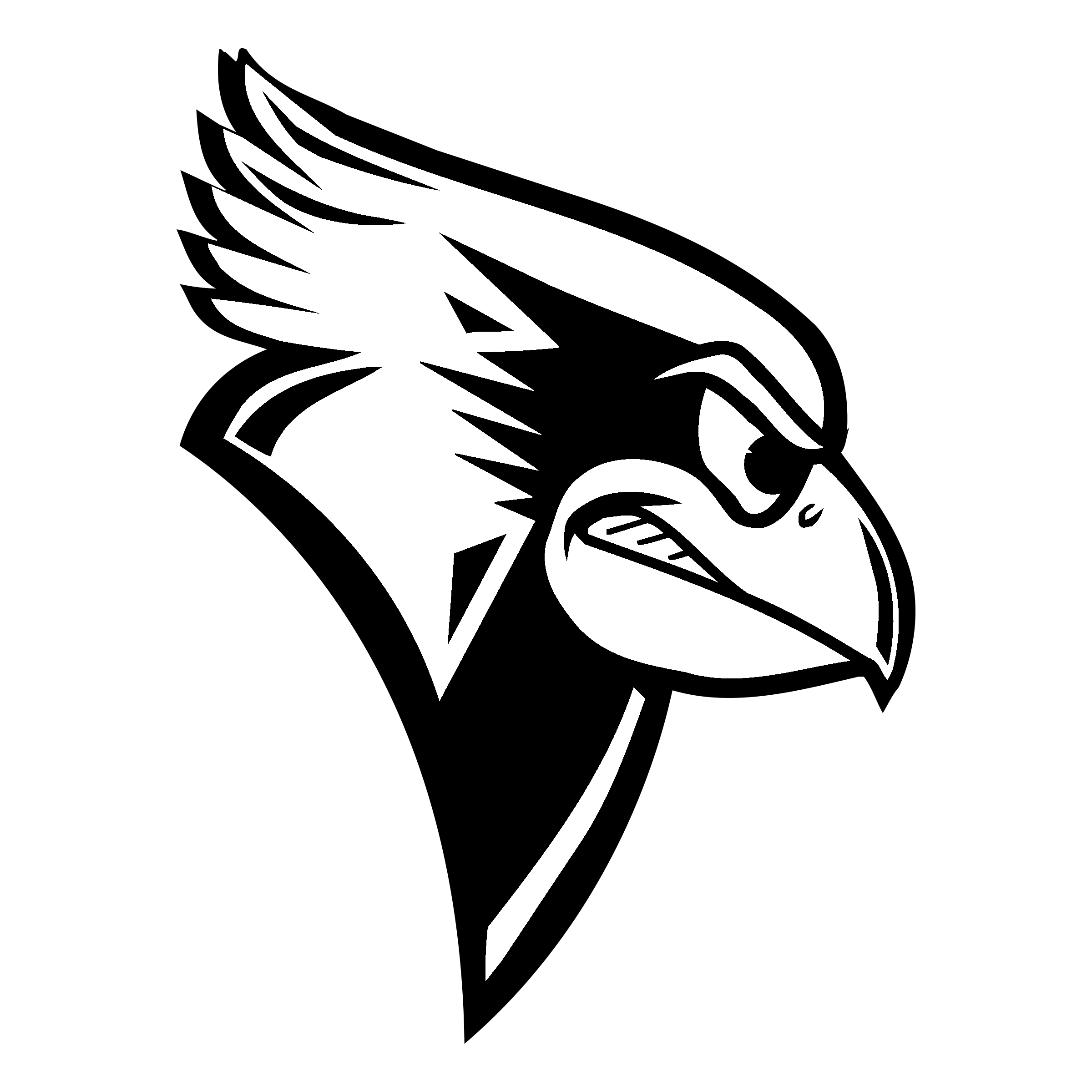 White and Red Bird Logo - Illinois State Redbird Logo PNG Transparent & SVG Vector - Freebie ...