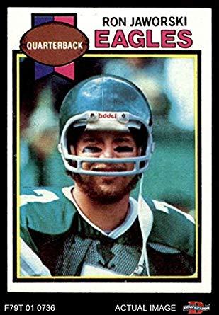 1979 Philadelphia Eagles Helmet Logo - Topps # 323 Ron Jaworski Philadelphia Eagles