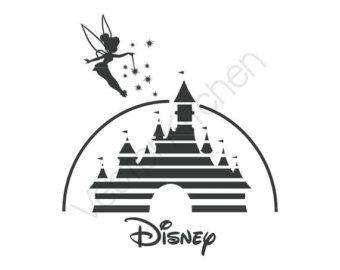 Tinkerbell Black and White Logo - Tinkerbell And Castle Silhouette | Great free clipart, silhouette ...
