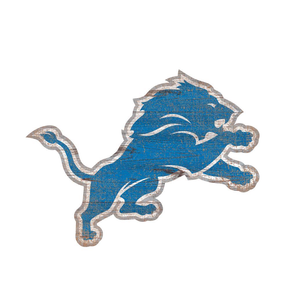 NFL Lions Logo - Adventure Furniture NFL Indoor Detroit Lions Distressed Logo Cutout ...