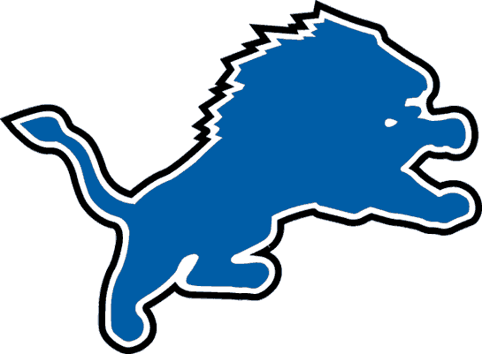 White and Blue Lion Logo - Detroit Lions Primary Logo - National Football League (NFL) - Chris ...
