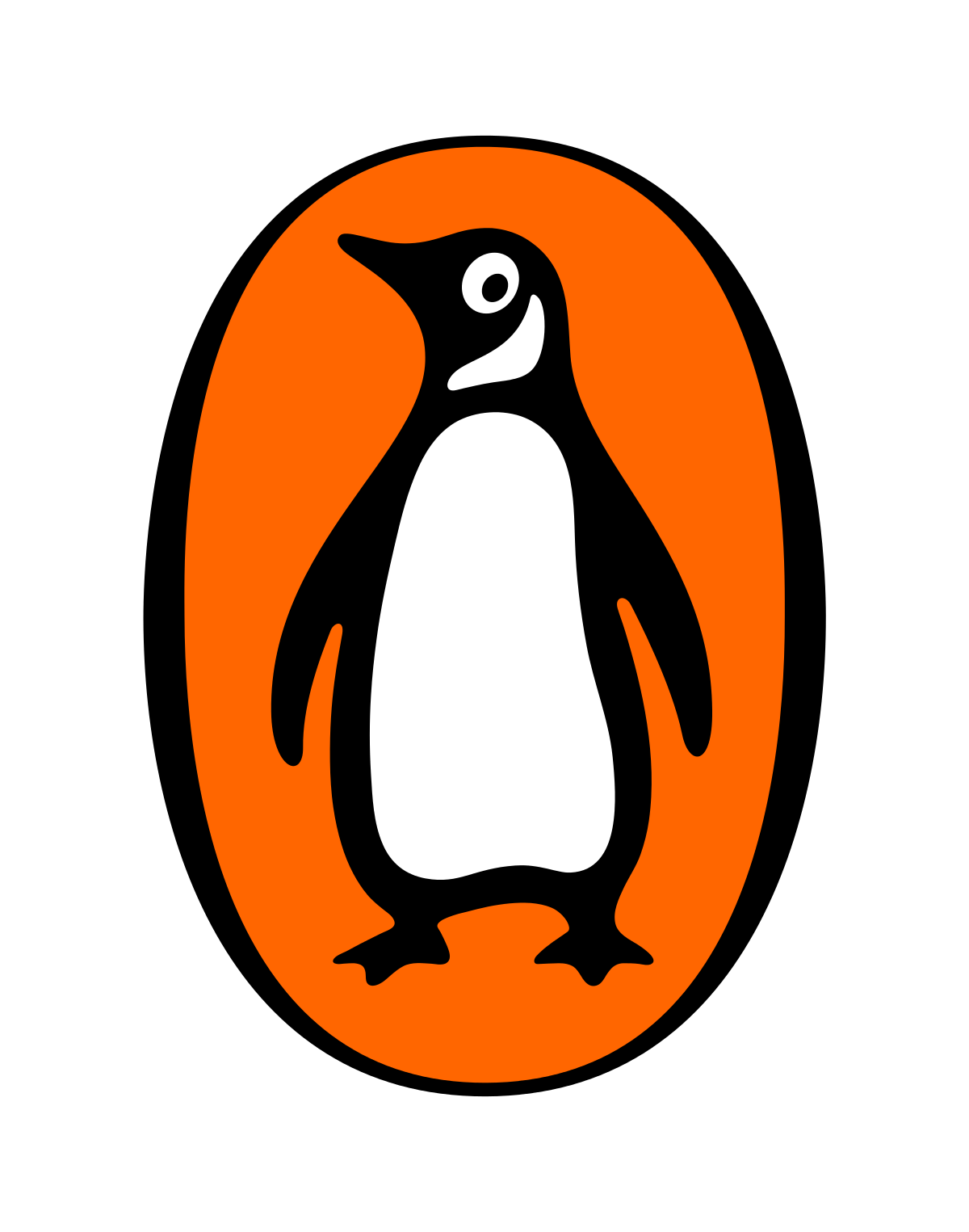 Penguin in Orange Circle Logo - Penguin Books