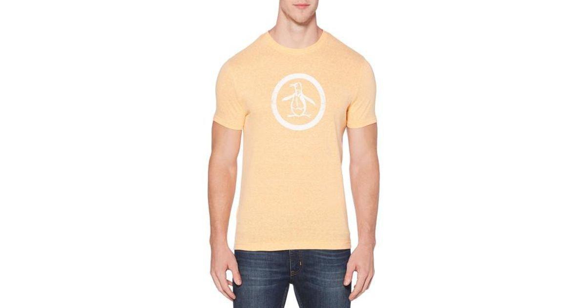Penguin in Orange Circle Logo - Lyst - Original Penguin Circle Logo T-shirt in Orange for Men