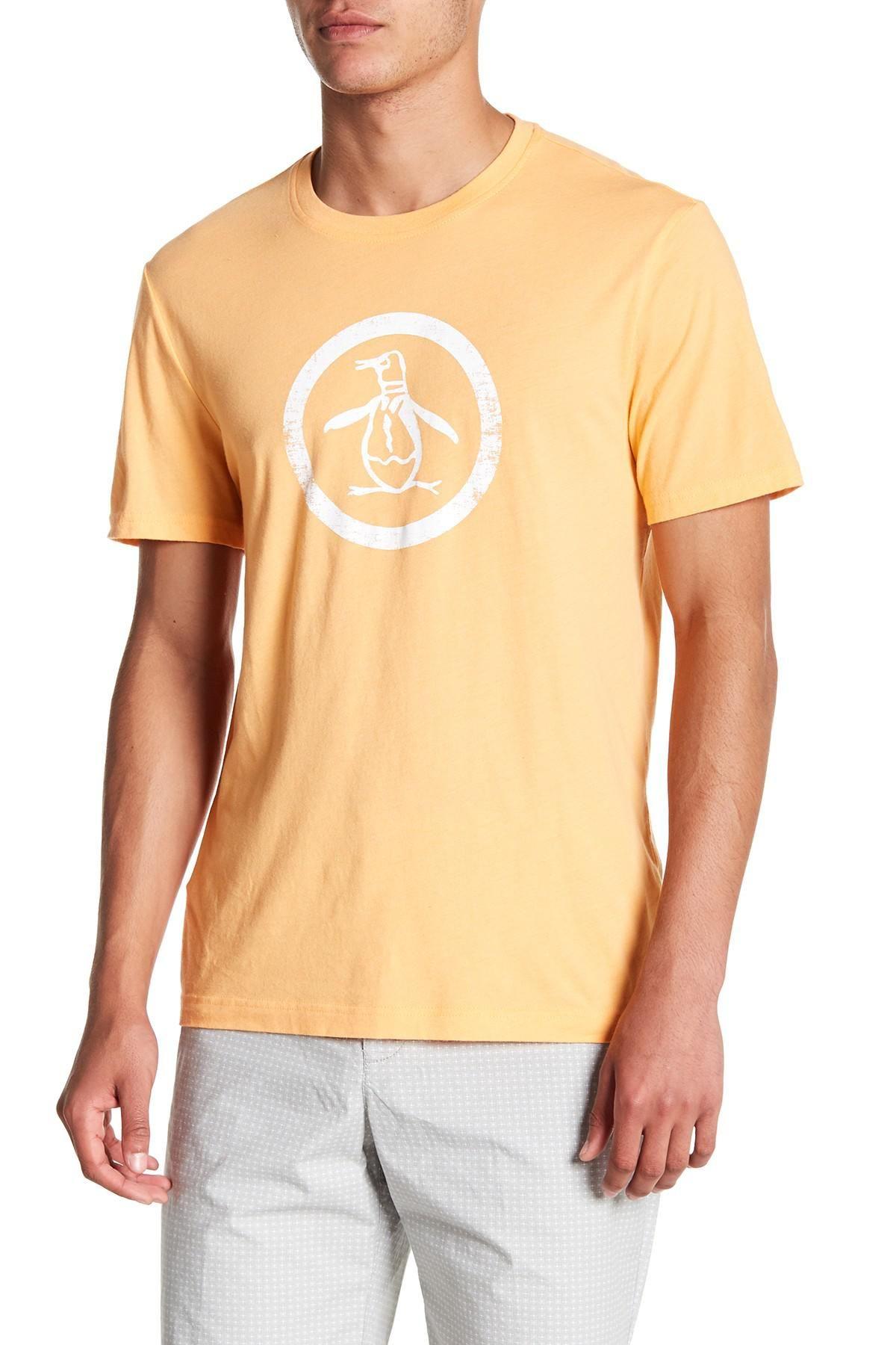 Penguin in Orange Circle Logo - Lyst - Original Penguin Circle Logo T-shirt in Orange for Men