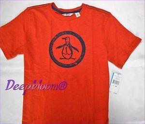 Penguin in Orange Circle Logo - PENGUIN TOP T SHIRT BOYS SHORT SLEEVE SZ MEDIUM ORANGE LOGO FRONT ...