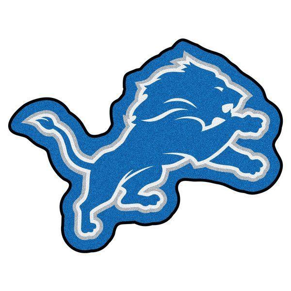 NFL Lions Logo - Shop NFL Detroit Lions Mascot Novelty Logo Shaped Area Rug