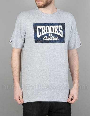 Camo Crooks and Castles Logo - UK.001033756 Crooks & Castles Tiger Speckle Logo T-Shirt - Heather ...